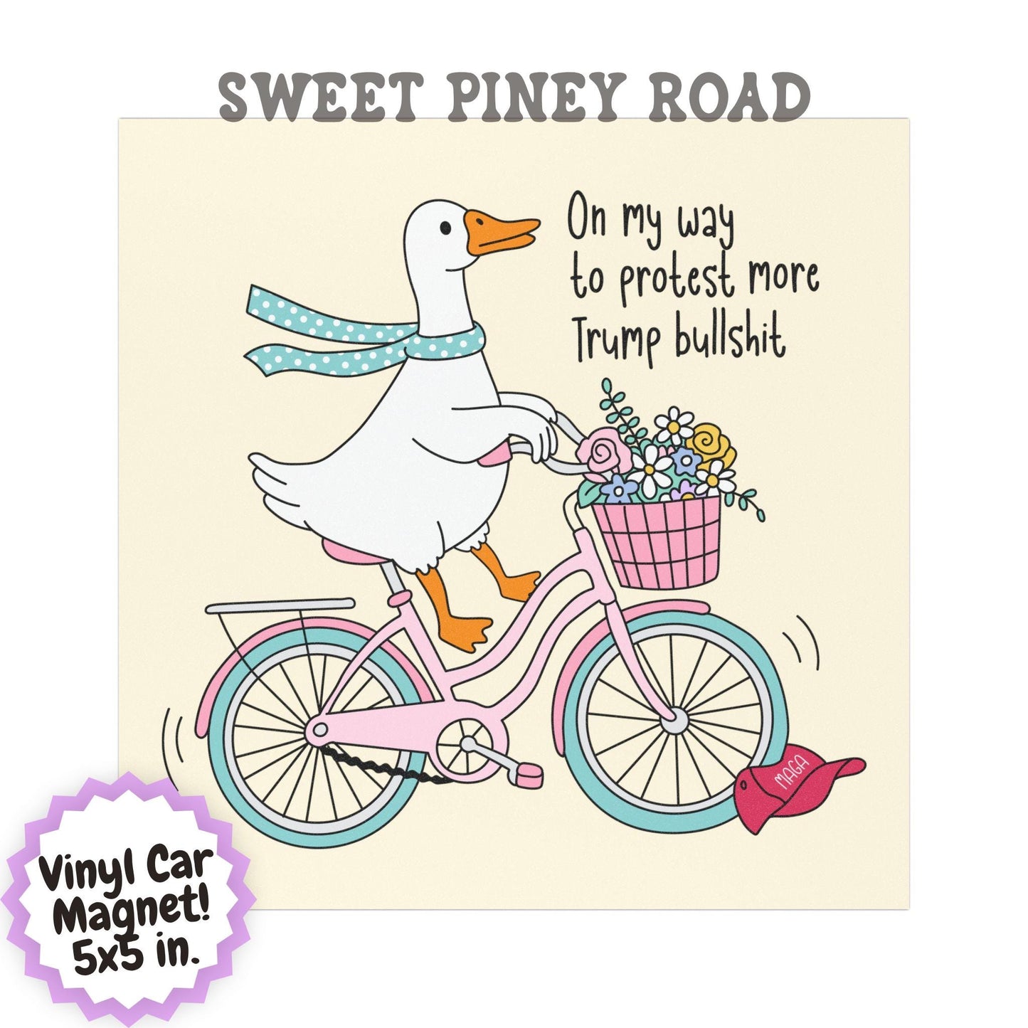 Anti Trump FDT Car Magnet, Funny Protest Goose Magnet, Resist Trump Humor, Liberal Political Car Decor, Anti MAGA Gift
