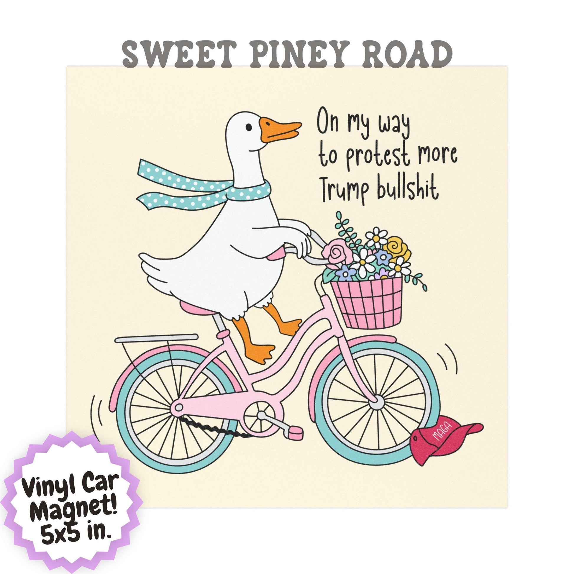 Anti Trump FDT Car Magnet, Funny Protest Goose Magnet, Resist Trump Humor, Liberal Political Car Decor, Anti MAGA Gift