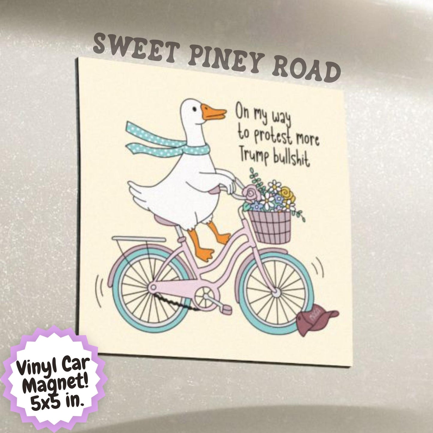 Anti Trump FDT Car Magnet, Funny Protest Goose Magnet, Resist Trump Humor, Liberal Political Car Decor, Anti MAGA Gift