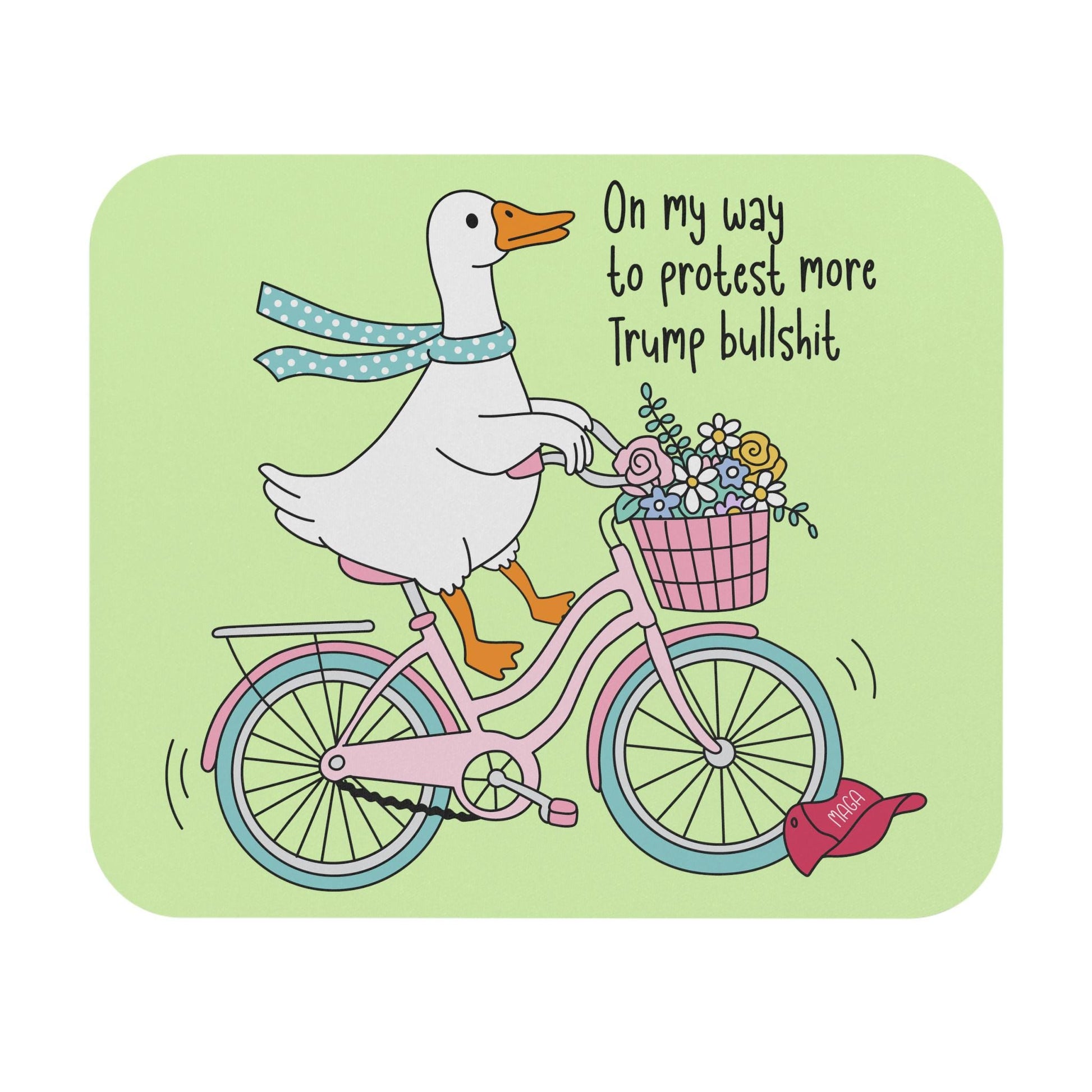 FDT Goose Mouse Pad, Anti Trump Desk Accessory, Anti MAGA Office Decor, Funny Political Goose Mousepad, Liberal Protest Workspace Gift