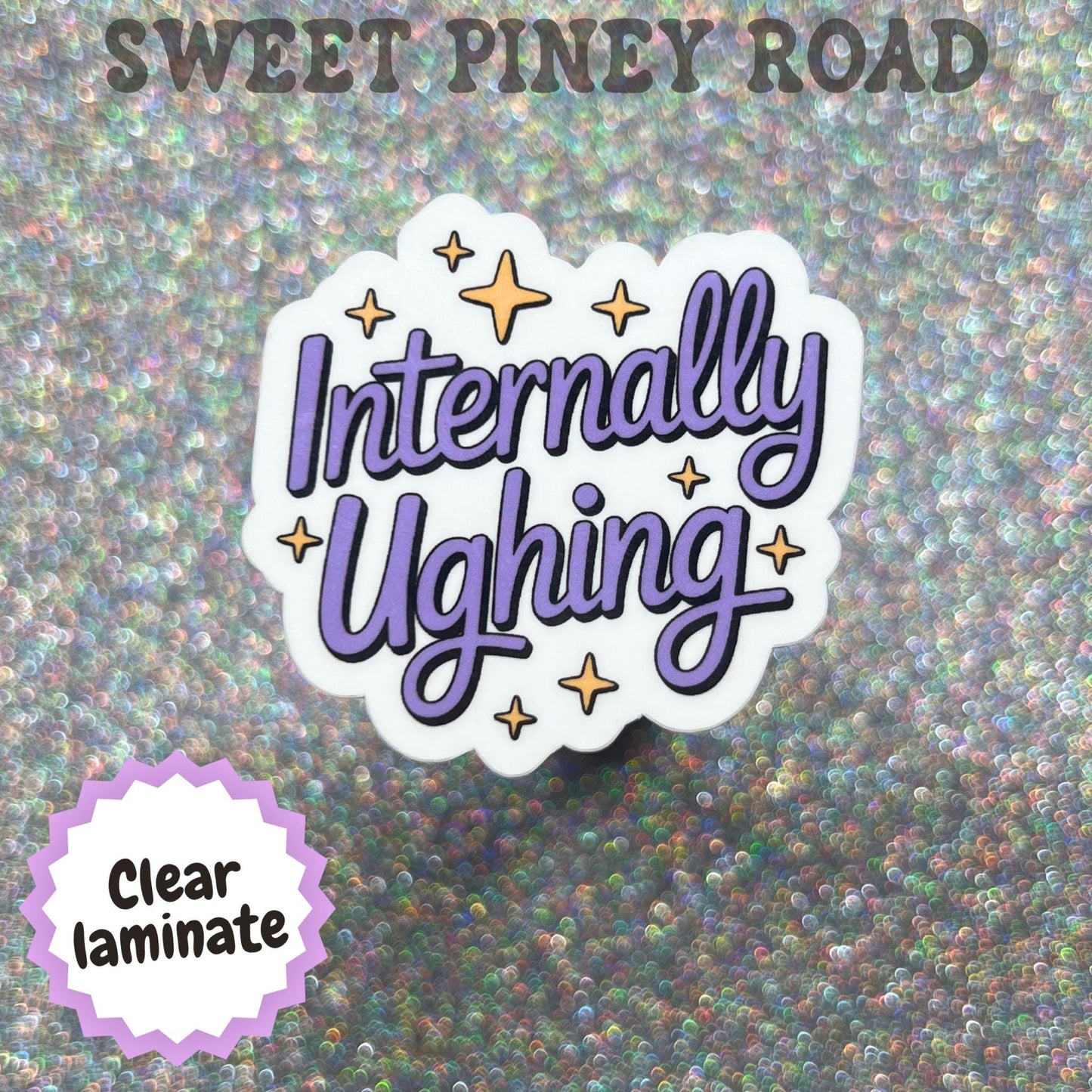 Internally Ughing Sticker, Introvert Humor Decal, Social Battery Sticker, Antisocial Gift, Funny Office Humor, Burnout Gift