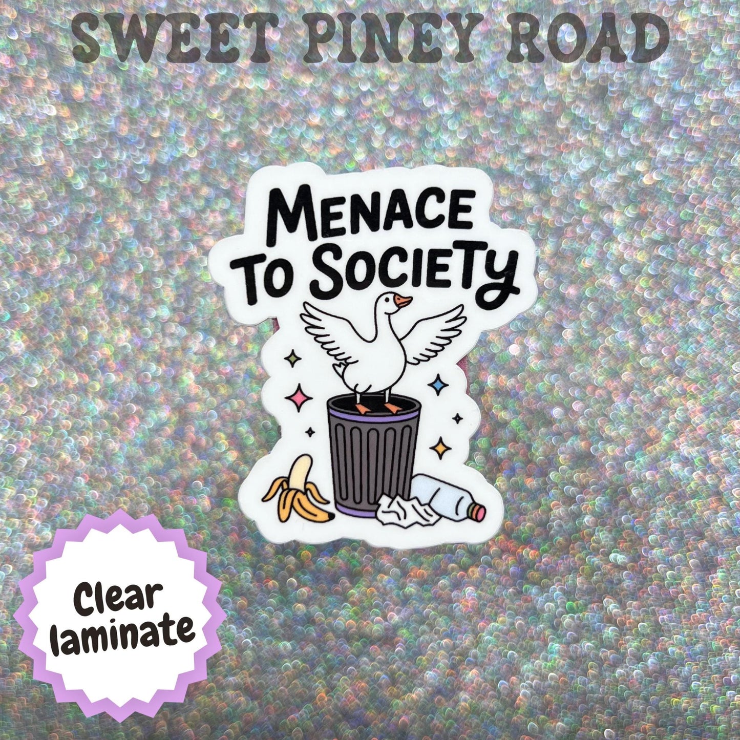 Menace To Society Goose Sticker, Chaotic Goose Decal, Funny Goose Sticker, Trash Bird Humor Gift, Chaotic Animal Sticker