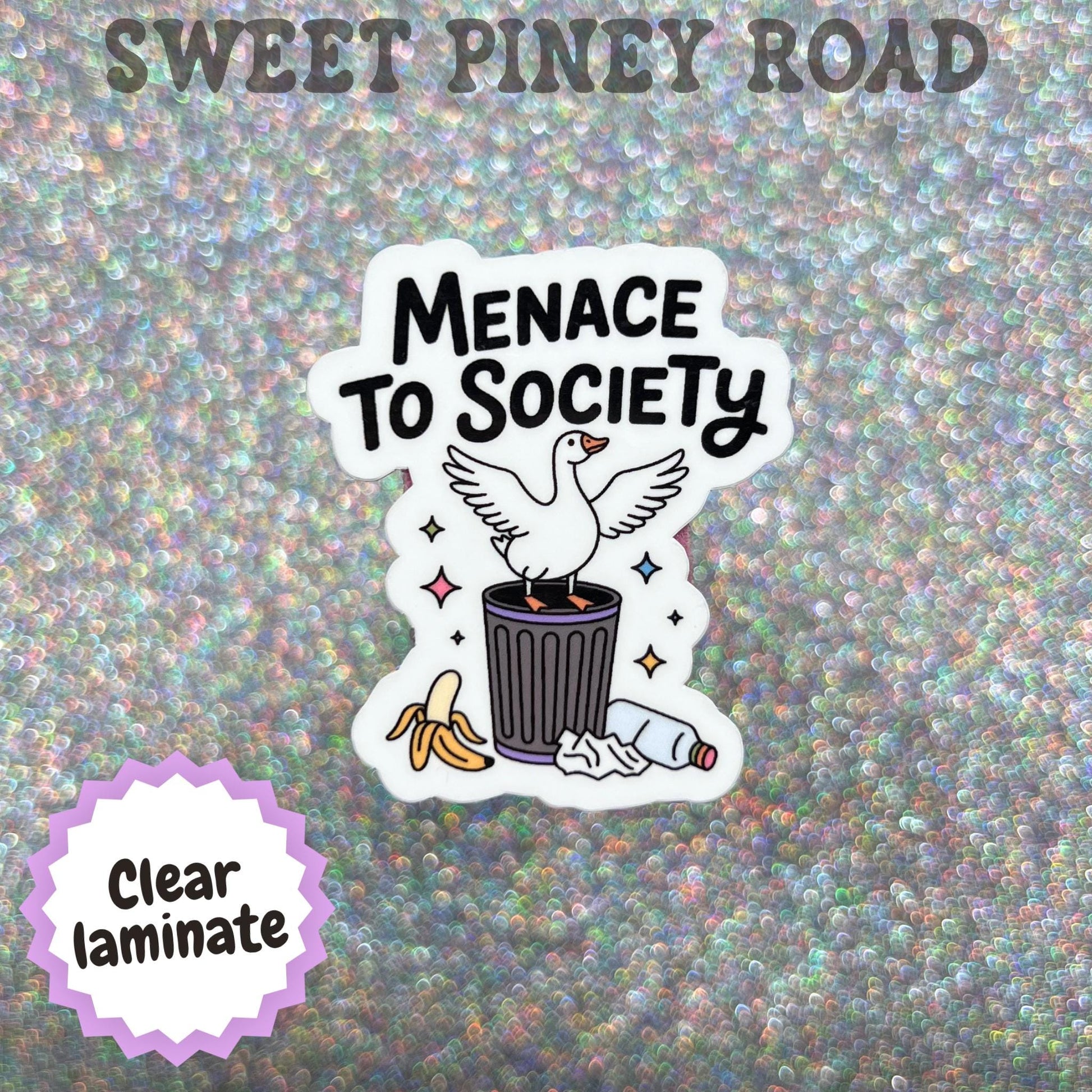 Menace To Society Goose Sticker, Chaotic Goose Decal, Funny Goose Sticker, Trash Bird Humor Gift, Chaotic Animal Sticker