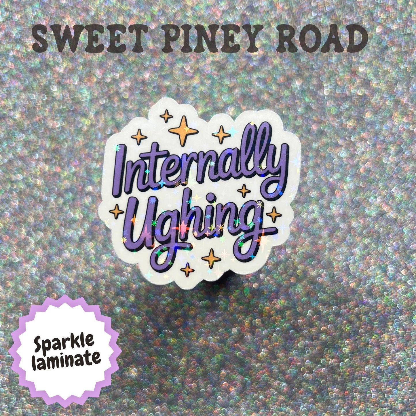 Internally Ughing Sticker, Introvert Humor Decal, Social Battery Sticker, Antisocial Gift, Funny Office Humor, Burnout Gift