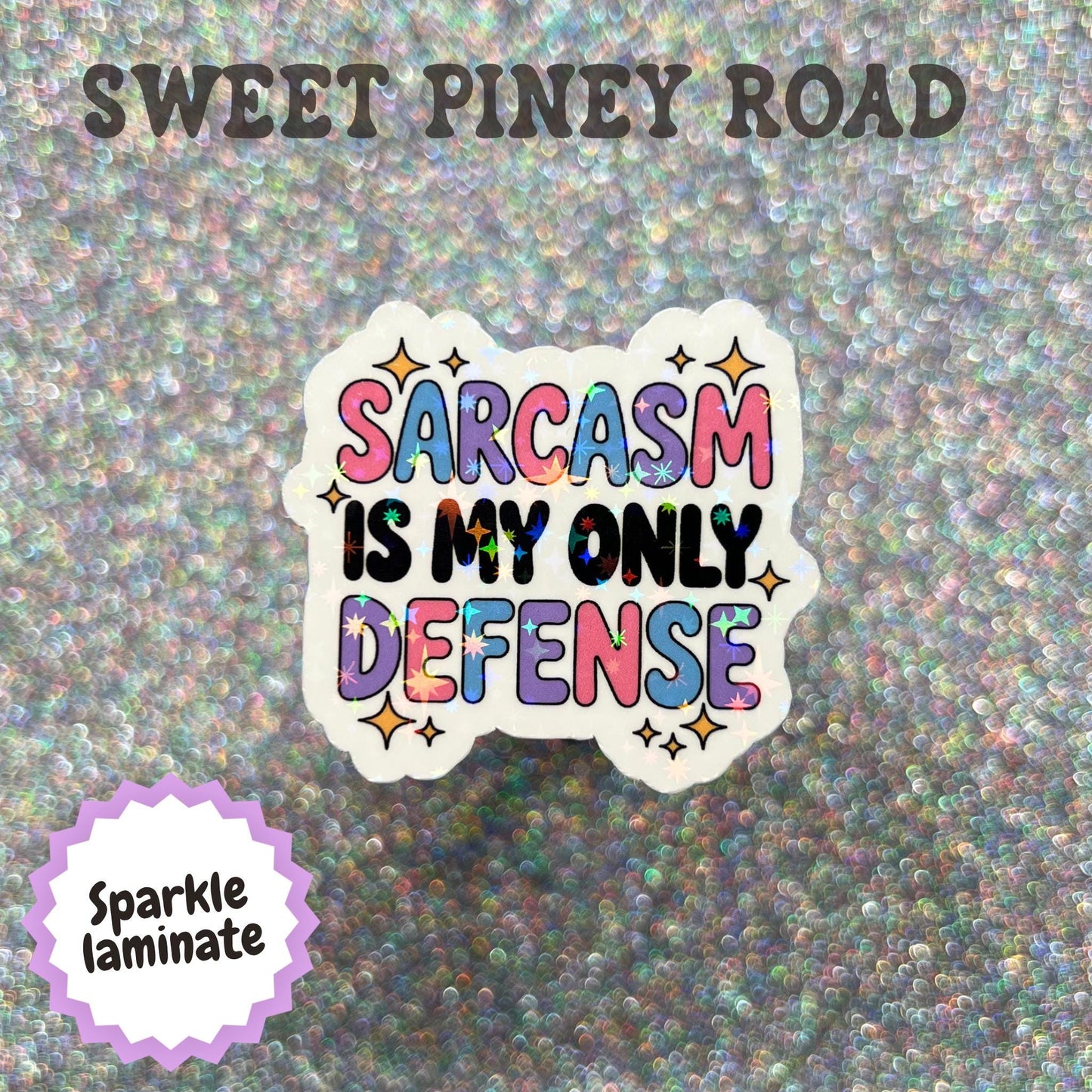 Sarcasm Is My Only Defense Sticker, Funny Sarcastic Quote Decal, Introvert Humor Gift, Sassy Personality Sticker, Coworker Gift
