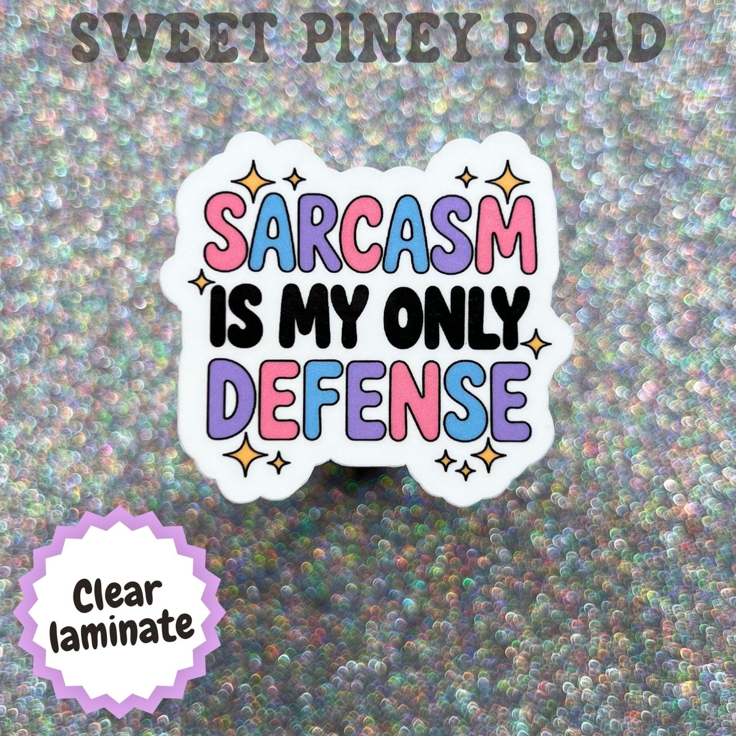 Sarcasm Is My Only Defense Sticker, Funny Sarcastic Quote Decal, Introvert Humor Gift, Sassy Personality Sticker, Coworker Gift