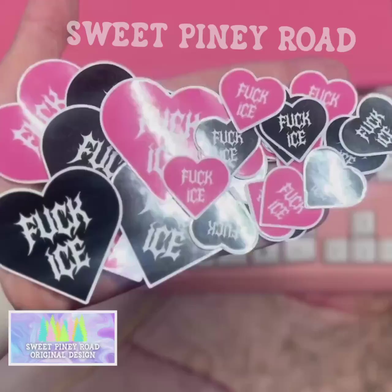 F*ck ICE Sticker Pack, Metalcore Heart Y2k Inspired Glossy FDT Stickers, Funny Resist Anti-Trump Protest Rally Handouts, Pro Immigration