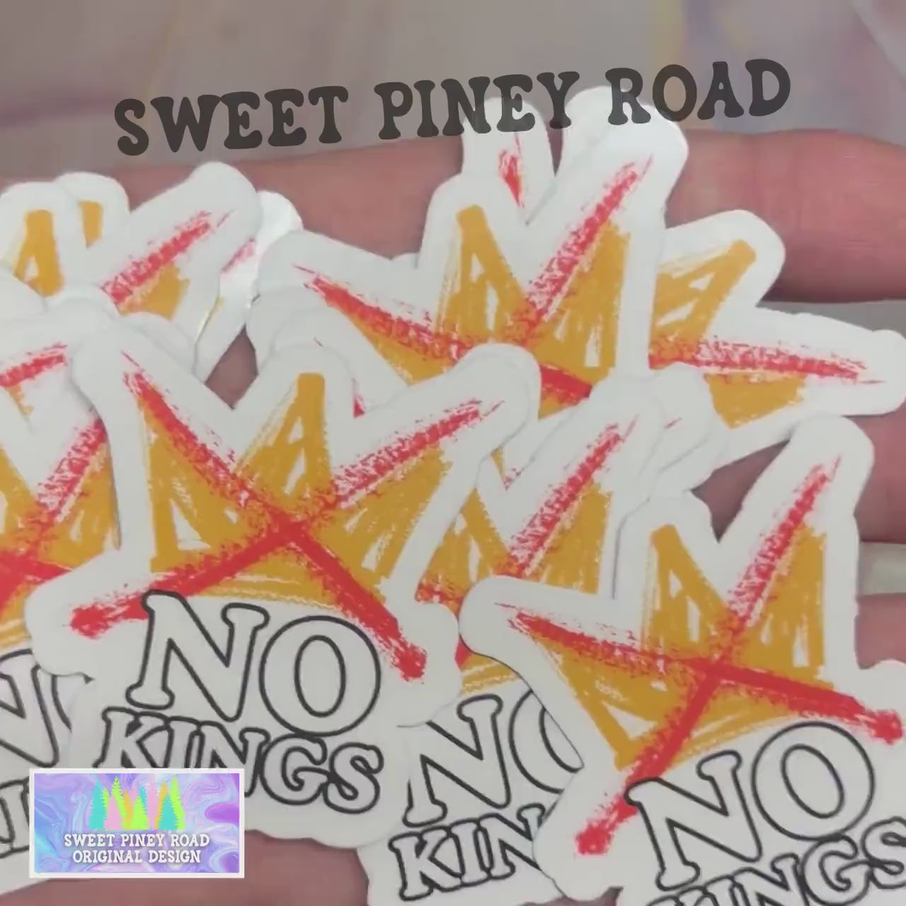 No Kings In America Protest Sticker Pack, Anti-Trump Glossy! Rally Stickers, Anti ICE Liberal, Democracy Not Oligarchy, Resist Fascism Decal