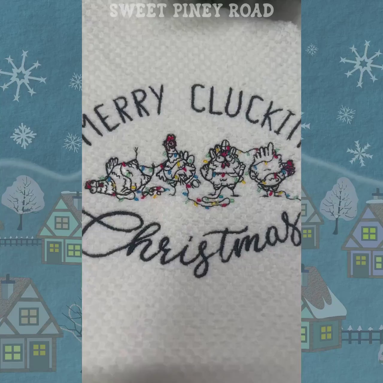 Chicken Christmas Embroidered Towel, Personalized Farmhouse Bath Towel, Birthday Gift, Farm Gift, Farming Custom Wash Cloth, House Decor