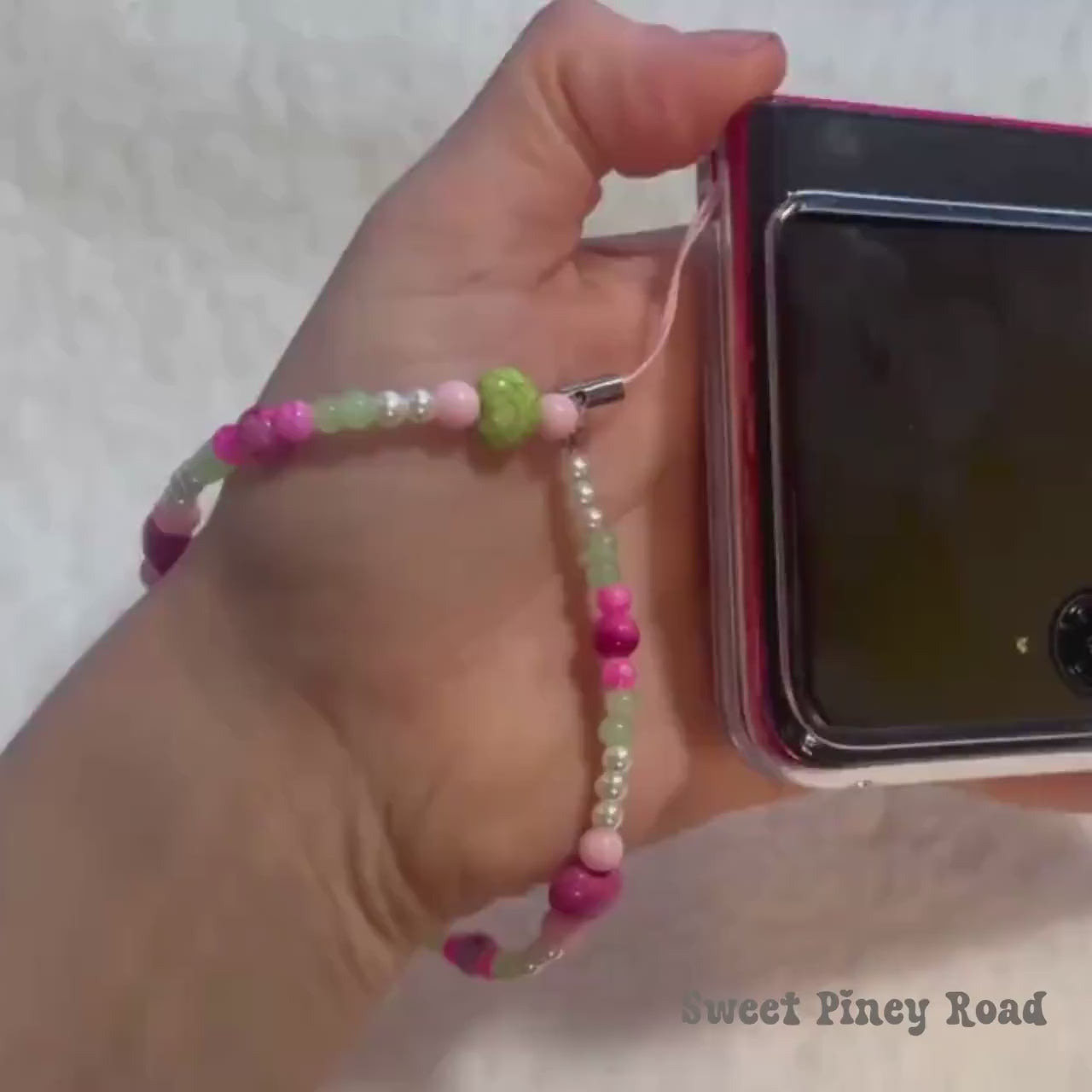 Pastel Pearl Colorful Beaded Phone Charm Strap, Chain Cellphone Strap Lanyard, Cute Kawaii Wristlet Accessory, Girly Gift For Her Y2k Heart