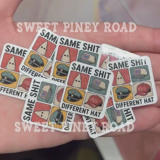 Same Shit Different Hat Sticker Pack, Anti Trump Political Stickers, 10/60/100 pc. Glossy!, Funny Protest Humor Statement, Same Shit Decal