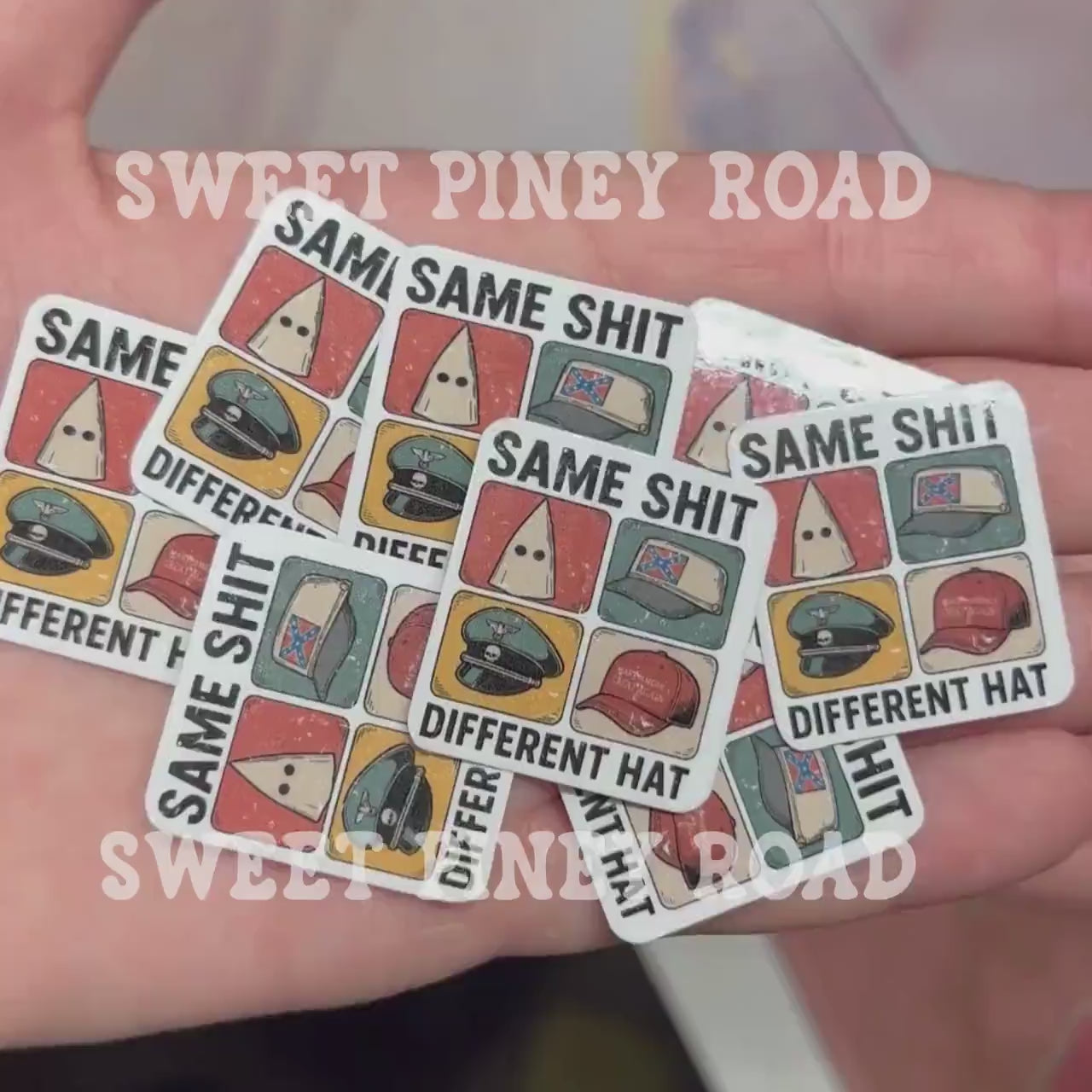 Same Shit Different Hat Sticker Pack, Anti Trump Political Stickers, 10/60/100 pc. Glossy!, Funny Protest Humor Statement, Same Shit Decal
