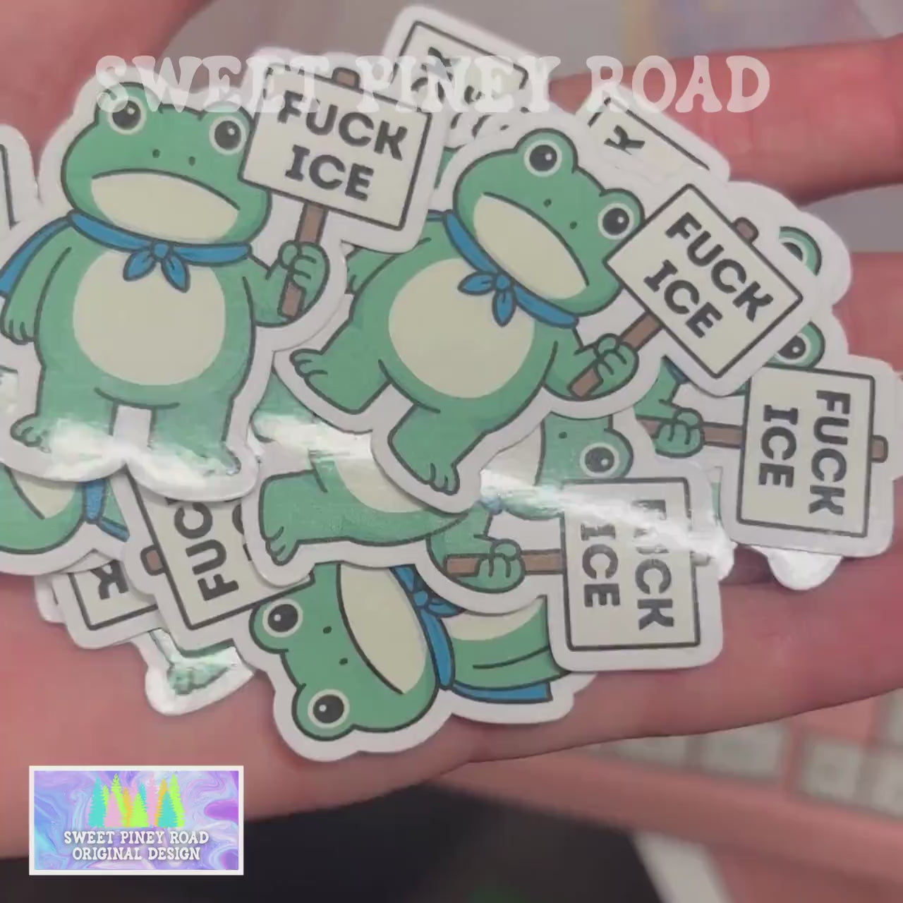 Portland Frog Kiss Cut Stickers, Anti-Trump Sticker Pack, Anti Ice Political Humor 2in. Glossy! 15/35/50 pc., Cute Rally Protest Handouts