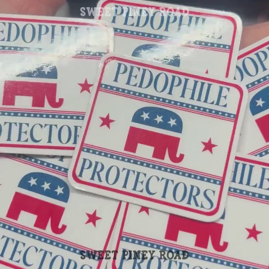 Republicans Are Pedo Protectors Sticker Pack 10/20/50/100 pc STICKERS (1 or 2in.) Glossy! Funny Anti-Trump Epstein Stickers, Anti-ICE Custom
