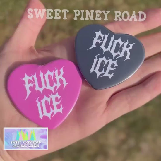 F*ck ICE Metalcore Heart Button Pin, Alternative Goth Abolish ICE Y2K Buttons, Deathcore Hardcore FDT, Anti Trump Pro Immigration