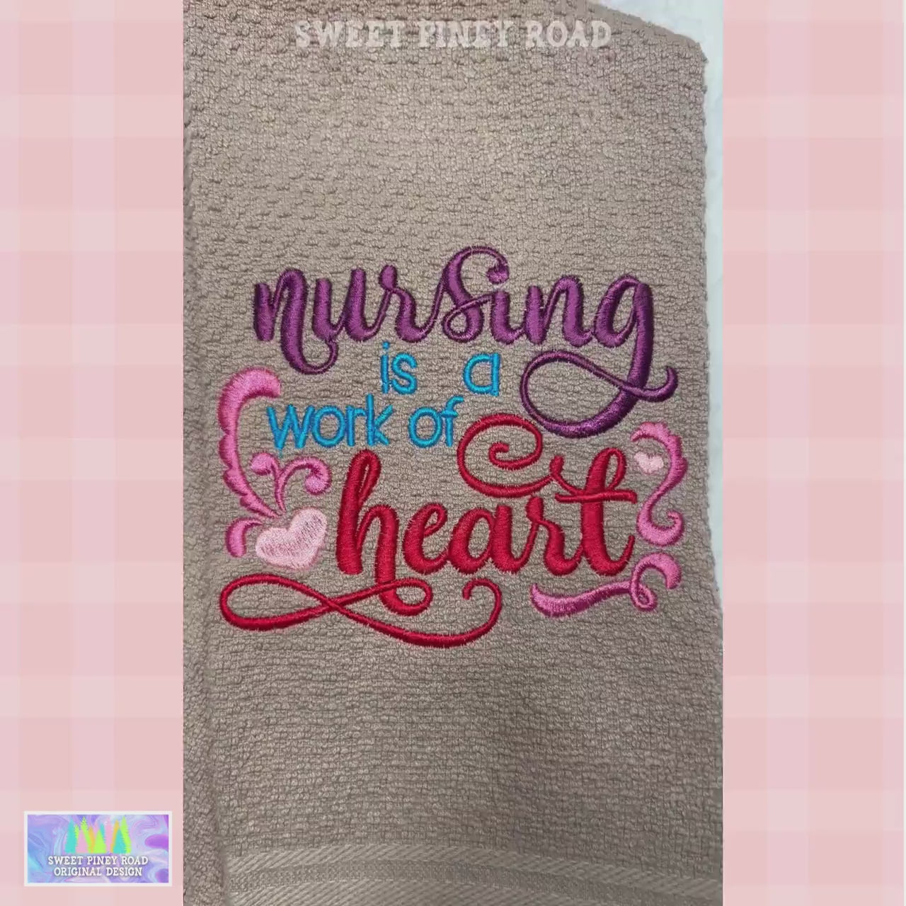 Nurse Embroidered Towel, Nursing Work of Heart Bath Decor, Birthday Housewarming Christmas Gift, Adorable Wash Cloth For Kitchen Farmhouse