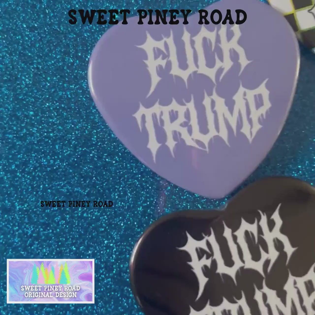 F*ck Trump Metalcore Heart Button Pin, Alternative Goth Abolish ICE Y2K Buttons, Deathcore Hardcore FDT, Anti Trump Pro Immigration