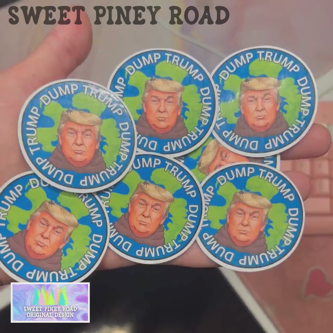 Dump Trump Poop Sticker Pack 1.2 or 2in 10/35/100pc Glossy Funny Anti-Trump Protest Stickers, Anti-ICE Rally Republicans Are Pedo Protectors