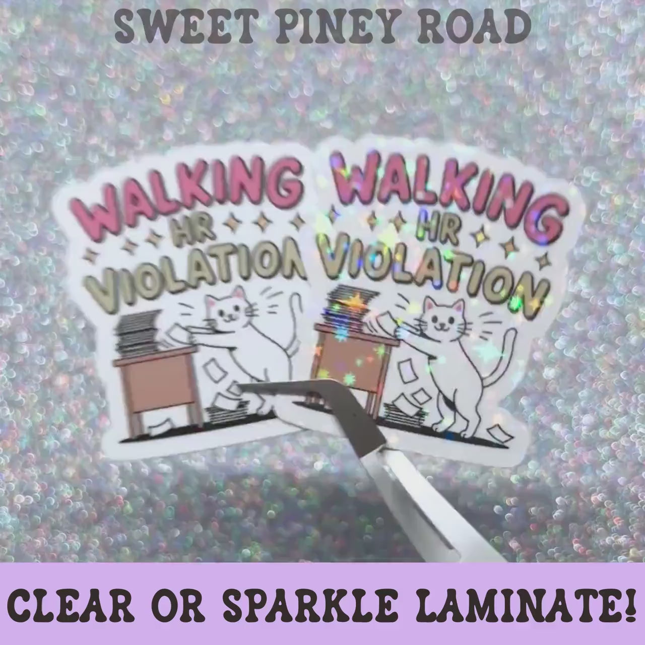 Walking HR Violation Sticker, Funny Office Cat Sticker, Coworker Humor Decal, Human Resources Joke, Corporate Meme Gift