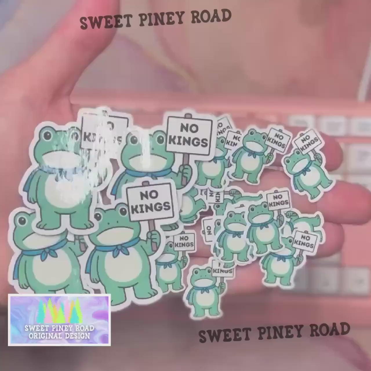 No Kings Frog Stickers, Anti-Trump Sticker Pack, Anti Ice Political Humor 2in. Glossy 15/35/50 pc, Cute Frogs Rally Protest Handouts