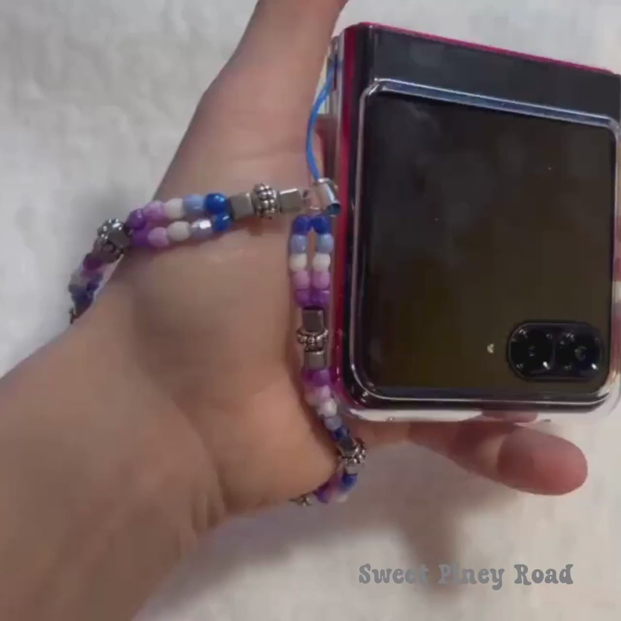 Colorful Double Stranded Bead Phone Charm Strap, Chain Cellphone Strap Lanyard, Cute Kawaii Wristlet Accessory, Girly Gift For Her Y2k 2000s